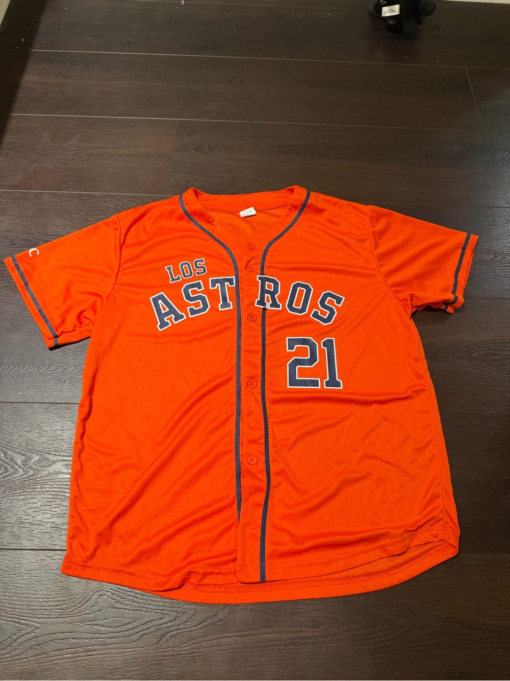 MLB Los Astros Orange Baseball Jersey with Navy Trim